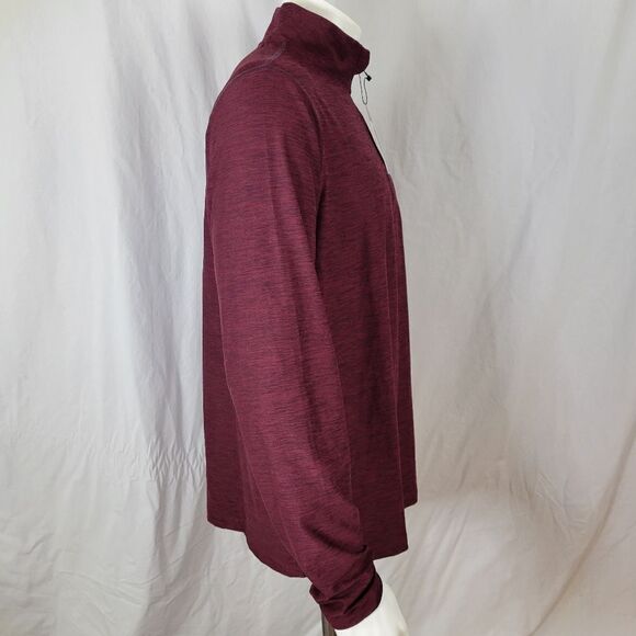 Gapfit Half Zip Closure Heathered Long Sleeve Shirt Size L - Picture 4 of 10
